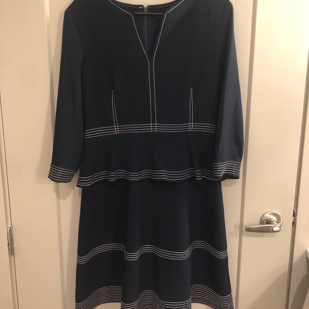 NWT Banana Republic Navy Dress w/ White Detailing